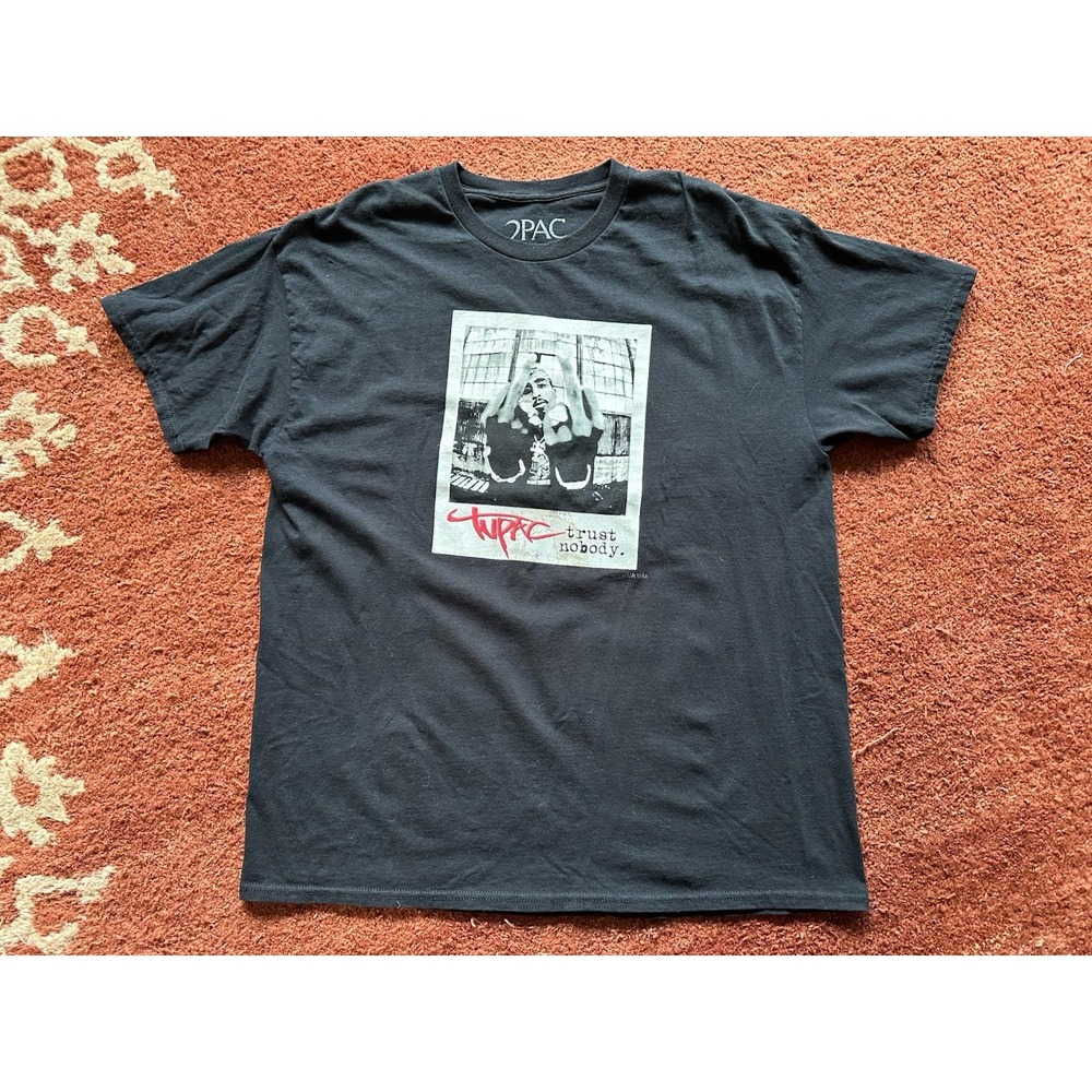 Tupac Shakur Graphic T-Shirt‎ Adult L Large Casual Rap Hip Hop Trust Nobody